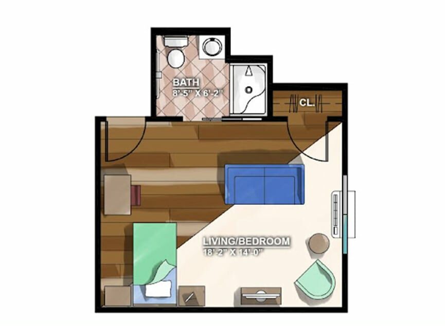 semi-private room floorplan